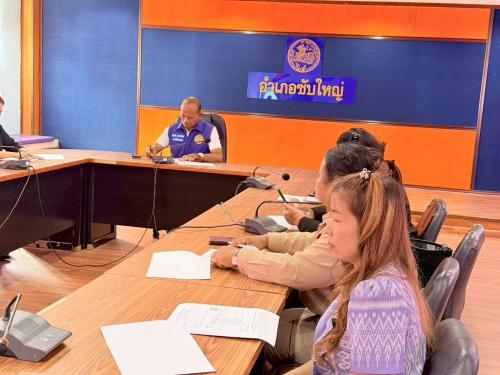ประชุมคณะอนุกรรมการกลั่นกรองและติดตามการดำเนินงานกองทุนพัฒนาบทบาทสตรีอำเภอ (อกส.อ.) อำเภอซับใหญ่ จังหวัดชัยภูมิ ครั้งที่ ๖/๒๕๖๙