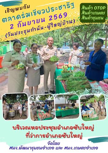 ประชาสัมพันธ์การจัดจำหน่ายสินค้า OTOP สินค้าเกษตร และสินค้าชุมชน